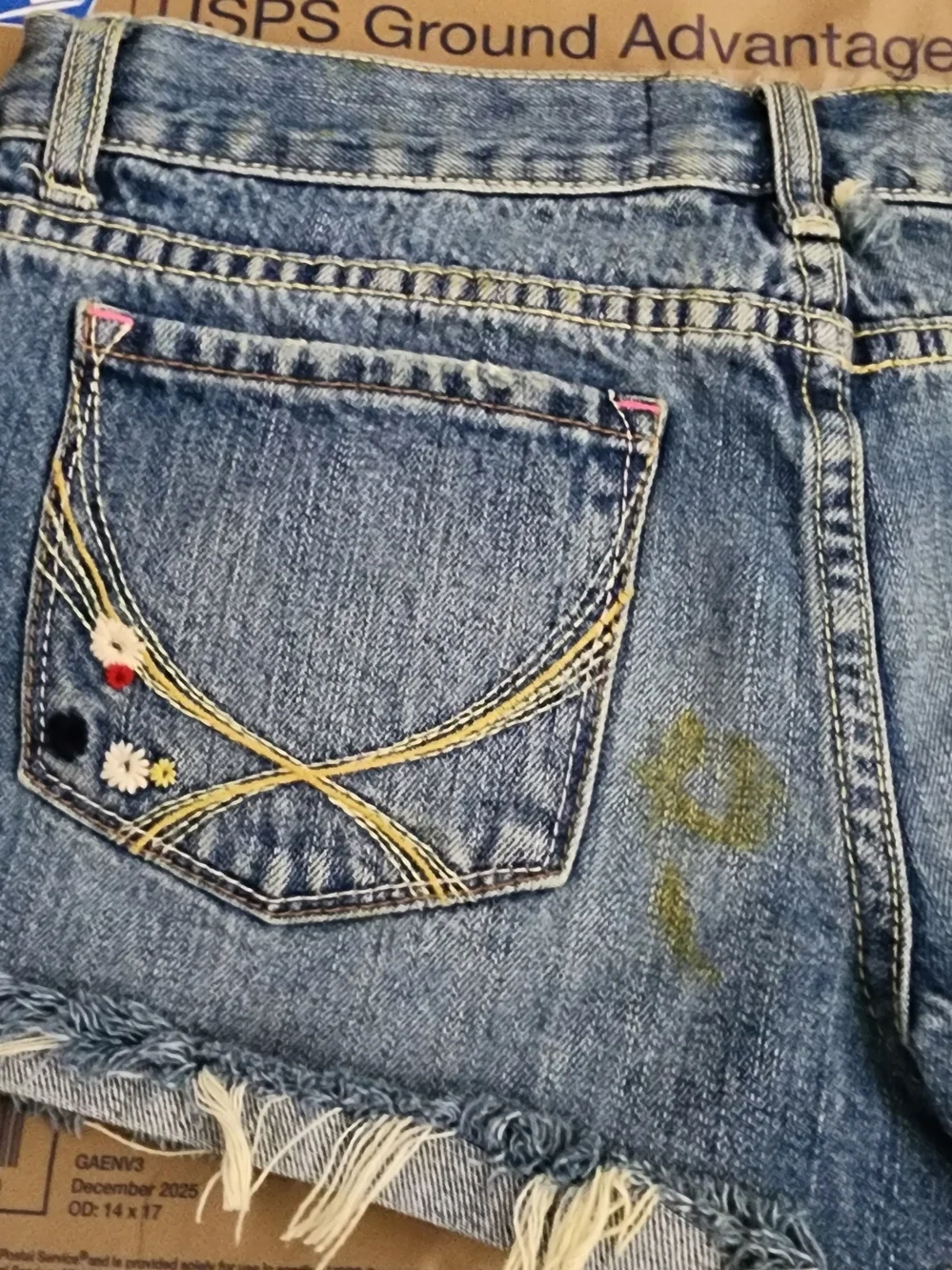 PINK Victoria's Secret Light Blue Distressed Denim Shorts